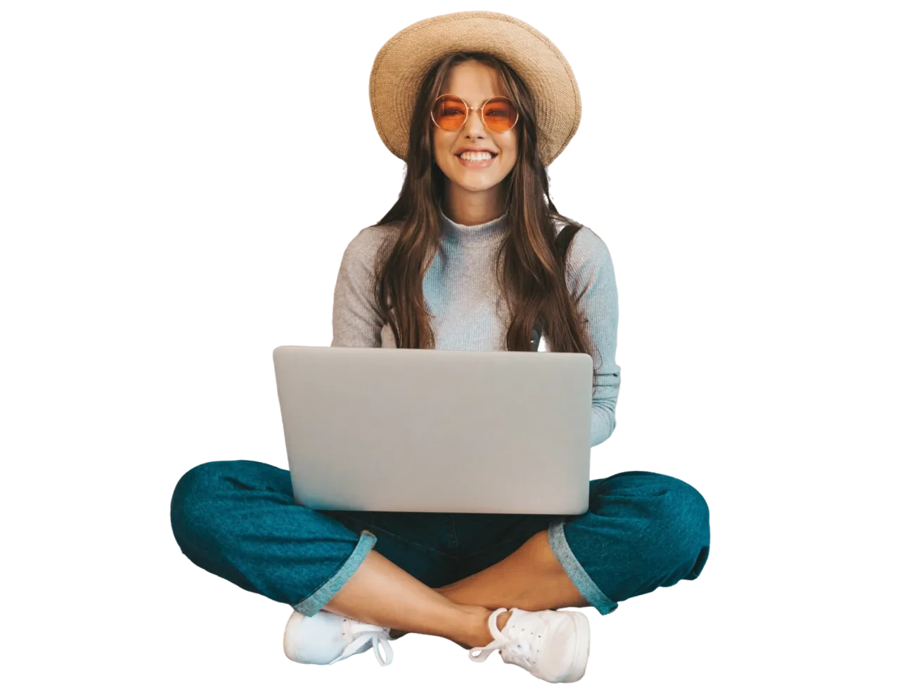 Professora de francês dando aula online